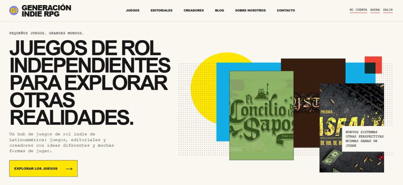 Representación de la pantalla de inicio de este mismo sitio